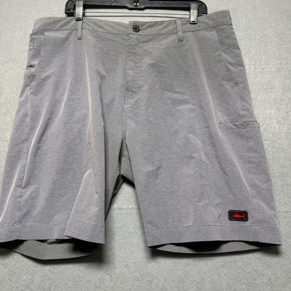 Pelagic Mako Hybrid Shorts Mens 38x9 Gray Fishing Board Shorts Quick Dry Stretch